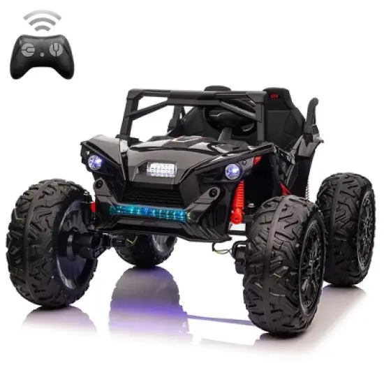 24V 2Seats Ride on UTV with Remote Control, 17" Extra Large EVA Wheels & 20.5&ldquo; Wide Seat 4WD Electric Vehicle image {6}
