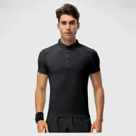 Anna-Kaci Active Men's Athletic Fit Polo Shirt with Short Sleeves and Three-Button Placket for Casual and Sport Styling image {1}