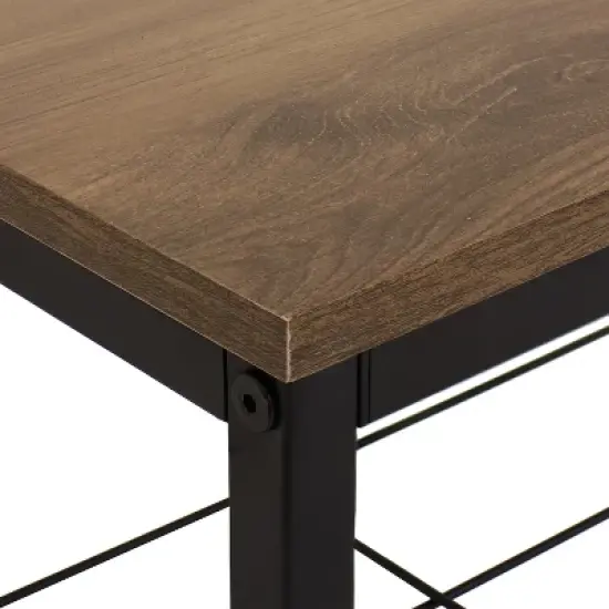 Sunnydaze Indoor Industrial-Style Hall Tree Bench with Coat/Shoe Rack - MDP Shelves with Powder-Coated Steel Frame - Brown - 67 in image {11}