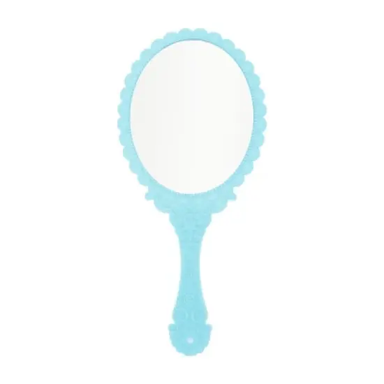 Unique Bargains Flower Pattern Handheld Mirror 1 Pc image {7}