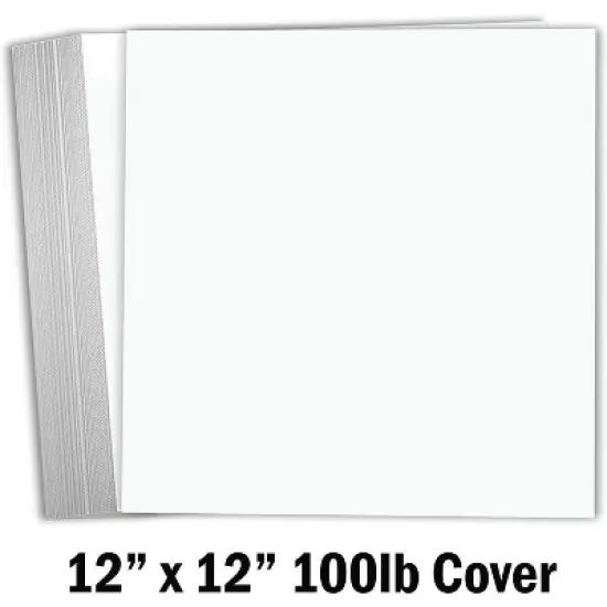 Hamilco White Cardstock Scrapbook Paper 12x12 Heavy Weight 100 lb Cover Card stock &ndash; 25 Pack image {1}