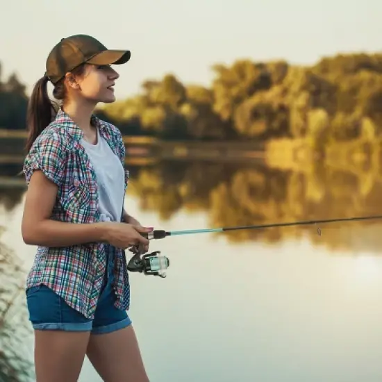 Leisure Sports Beginner Spinning Rod and Reel Combo - Turquoise image {1}