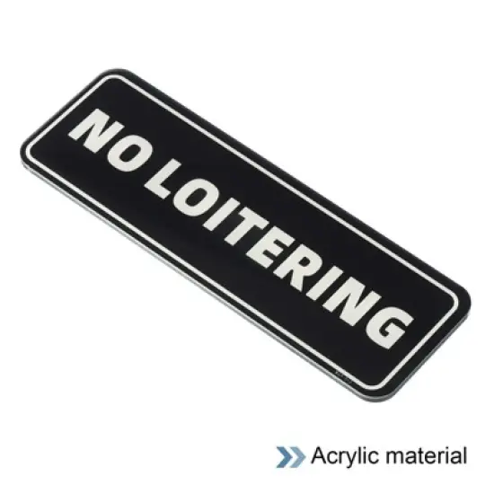 Unique Bargains Acrylic Self-Adhesive Decor Home Business No Loitering Sign image {2}