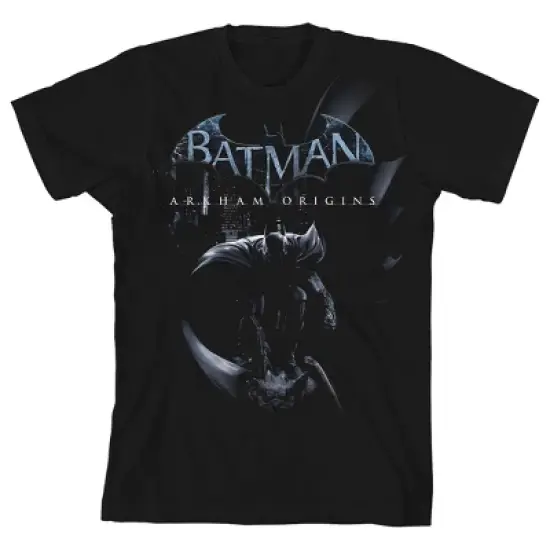 Batman Arkham Origins on Back Black T-Shirt Toddler Boy to Youth Boy image {7}