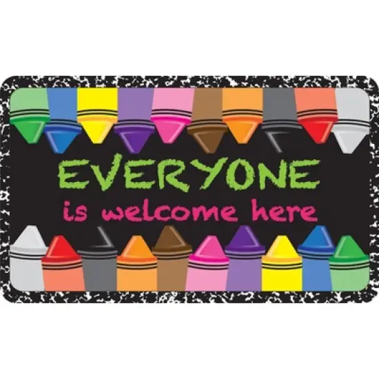Ashley Productions&reg; The Original Fun Mat&trade;, Welcome Mat, 18" x 30", Everyone Welcome Crayons Composition image {1}