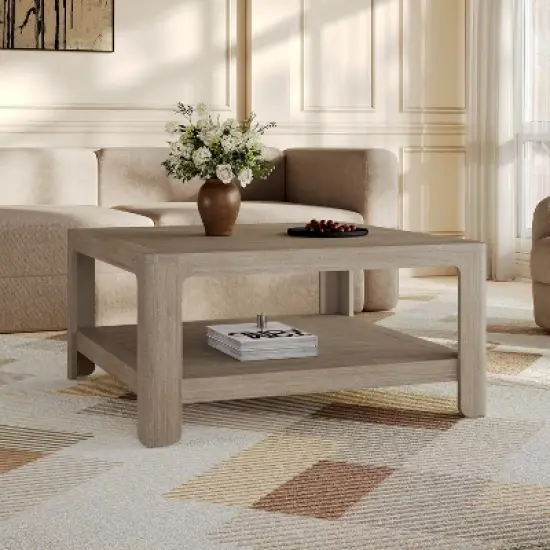 Christopher Knight Home Cletes Indoor Modern Double Layers Design Square Coffee Table image {1}