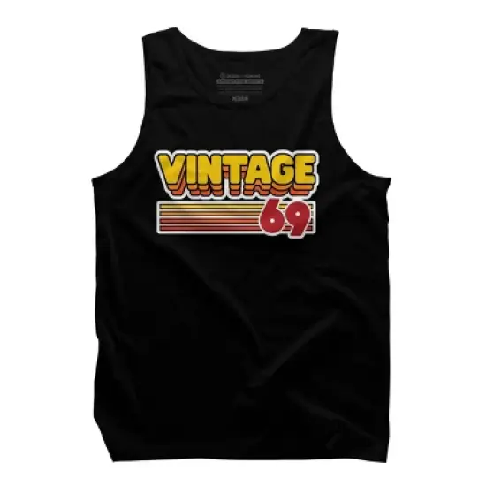 Men's Design By Humans Retro Vintage Stack 69 By JoshuasPlayhouse Tank Top image {2}