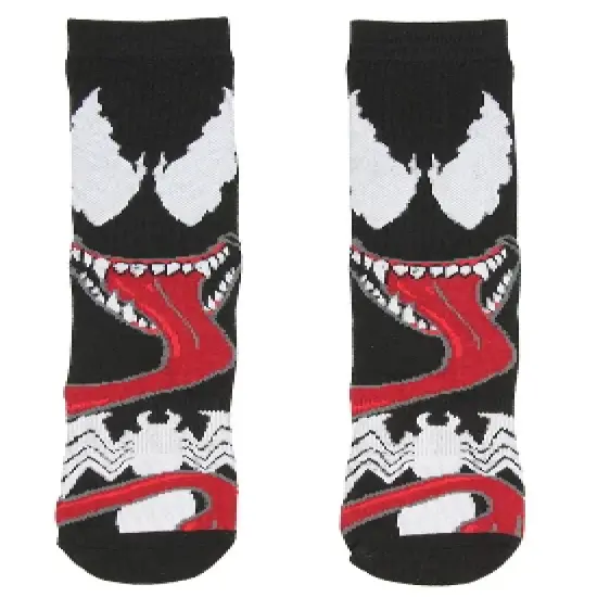 Marvel Venom Adult Character Savage Symbiote 1 Pair Crew Socks Black image {1}