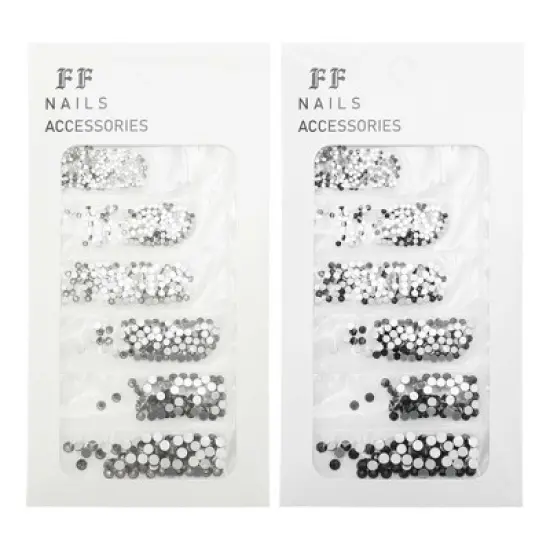 Unique Bargains Flat Bottom Style Rhinestone Nail Supplies 2PCS image {9}