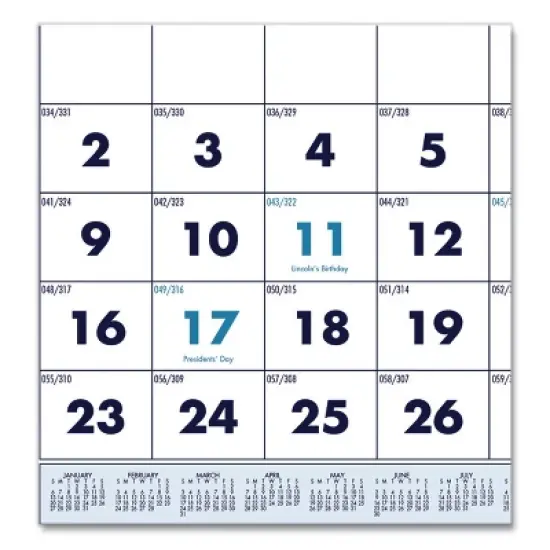 Recycled Three-Month Format Wall Calendar, Horizontal Orientation, 23.5 x 12, White Sheets, 14-Month: Dec 2025 to Jan 2027 image {2}
