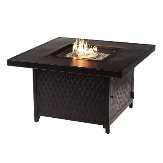 42" Square Aluminum 55000 BTUs Propane  Timeless Fire Table with 2 Covers - Oakland Living
 image {9}