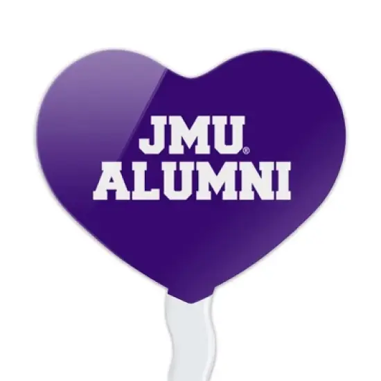 James Madison University Alumni Heart Love Cupcake Picks Toppers Decoration Set of 6 image {1}