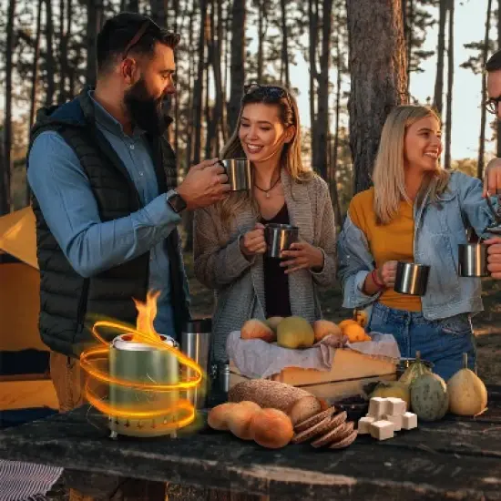 ZAFRO Tabletop Fire Pit 5.5" with Stand, Smokeless Firepit Outdoor, 304 Stainless Steel Small Table Top Stove Fueled by Pellets Or Wood image {4}