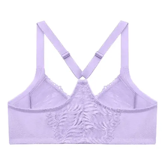 Glamorise Womens Front-Closure T-Back WonderWire Underwire Bra 1246 Soft Lilac image {4}