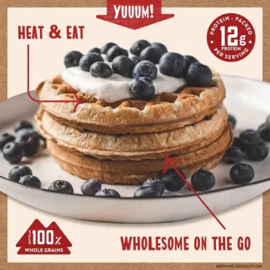 Kodiak Protein-Packed Power Waffles Blueberry Frozen Waffles - 8ct image {3}