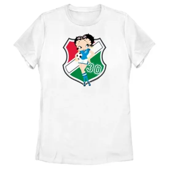 Women's Betty Boop Italy Soccer Badge T-Shirt image {3}