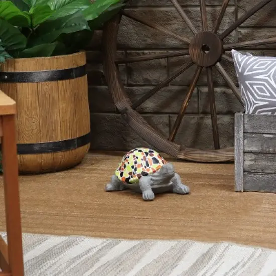 Sunnydaze 10.5" Mildred the Magnanimous Mosaic Polystone Turtle Statue with Hand-Painted Shell image {7}