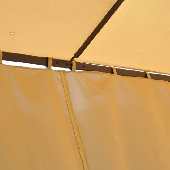 Outsunny 10' x 10' Steel Outdoor Patio Gazebo with Polyester Privacy Curtains, Two-Tier Roof for Air, & Large Design image {6}
