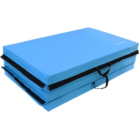 BalanceFrom Fitness 10' x 4' All-Purpose Folding Vinyl 4-Panel Gymnastics Gym Exercise Mat for Yoga, Aerobics, Pilates, and Martial Arts, Blue image {4}