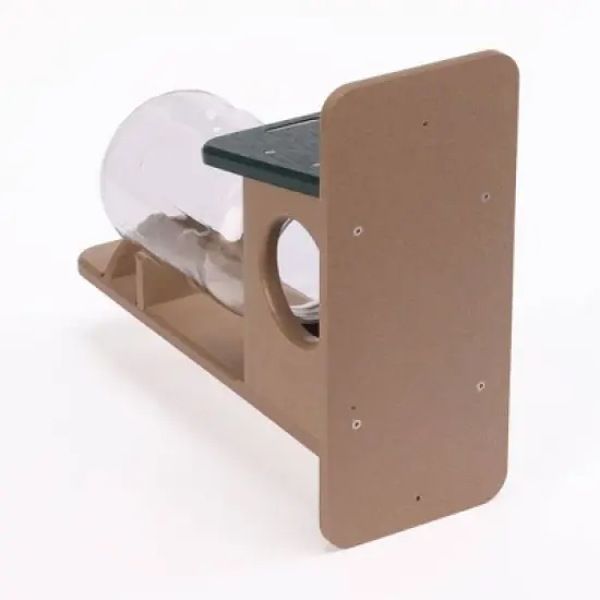 Birds Choice Jar Squirrel Feeder 12" Taupe: Weather & UV-Resistant, Post Mount, No Tools Assembly image {2}