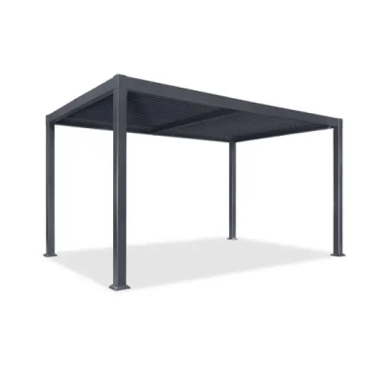 PURPLE LEAF Outdoor Louvered Pergola with Adjustable Metal Roof for Patio Pergola image {10}