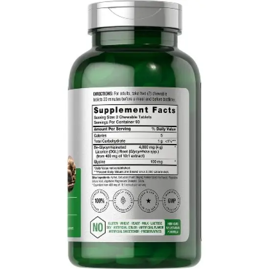 Horbaach DGL Licorice Chewable Tablets 4000mg | 180 Count image {1}