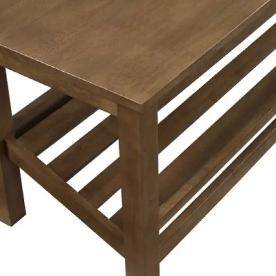 Modern Farmhouse Solid wood Shoe Storage Entry Bench Rustic Oak - Saracina Home image {6}