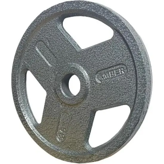 Amber Fight Gear Triple-Grip Weight Plates, Durable Cast Iron for Strength Training, Ideal for Squats, Deadlifts, Bench Press, Pair (5 lbs) image {2}