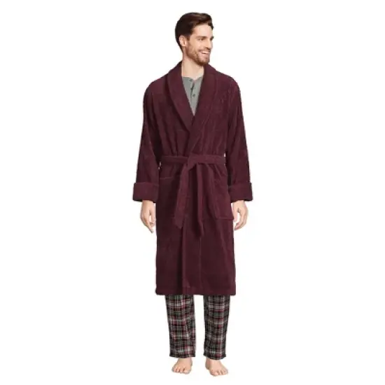 Lands' End Men's Calf Length Turkish Terry Robe image {7}