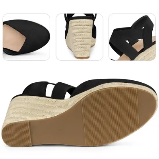 Perphy Platform Closed Toe Espadrille Wedge Heel Sandals for Women image {2}