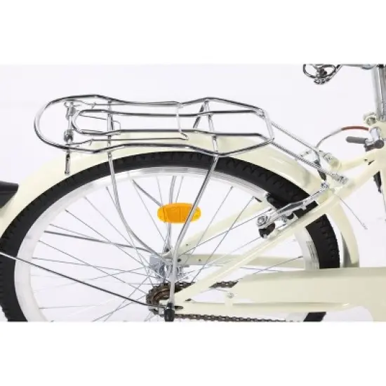 24 & 26 Inch Beach Cruiser Bike for Women, Womens Bike with Basket 1 Speed, Step Through Bikes image {4}