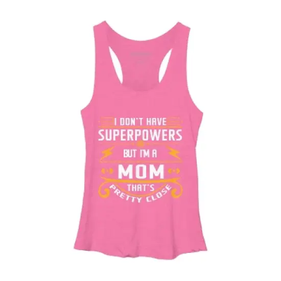 Women's Design By Humans I Don't Have Superpowers But I'm a Mom By ryona Racerback Tank Top image {3}