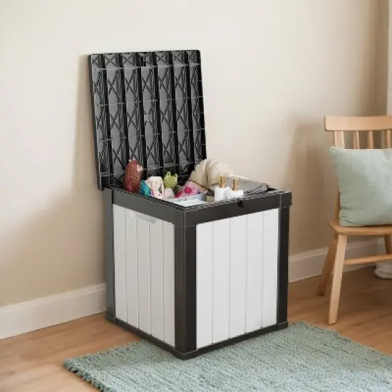 50 Gallon Resin Deck Box, Lockable Waterproof Ourdoor Storage Container for Pool Accessories, Patio and Garden Tools image {8}