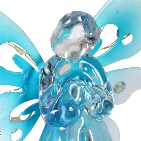 33.85" Acrylic Solar Angel Stake Blue - Exhart image {4}