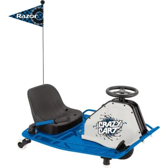 Razor High Torque Motorized Outdoor Drifting Crazy Cart Ride with Drift Bar, Smooth Wheels, and Rechargeable Battery, Blue (2 Pack) image {2}