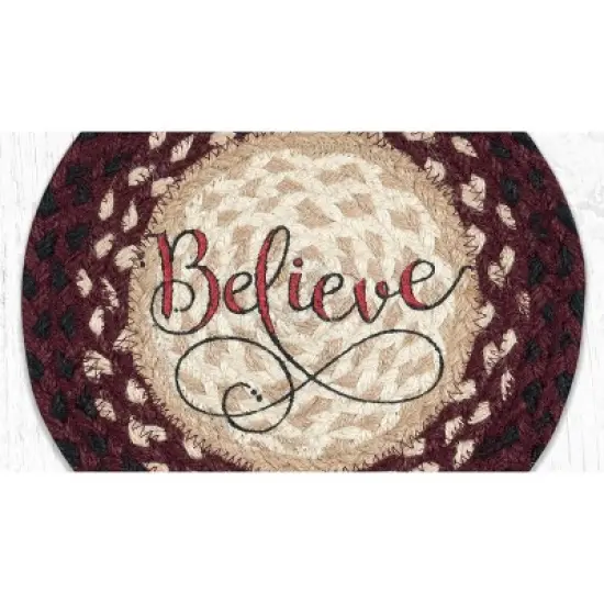 Earth Rugs Believe Printed Round Trivet 10"x10" Heat-Resistant Kitchen Accessory image {1}