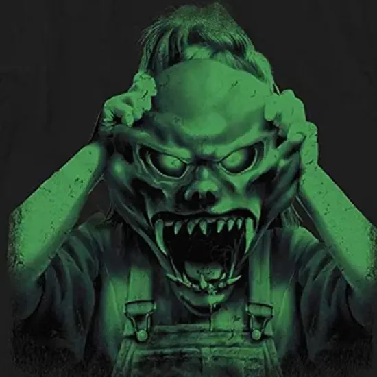 Mens Goosebumps Horror Mask Shirt - Goosebumps Book List Front and Back Mens T-Shirt (Black, Large) image {2}