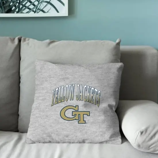 NCAA Georgia Tech Yellow Jackets 16" Heather Gray Sweatshirt Pillow image {3}
