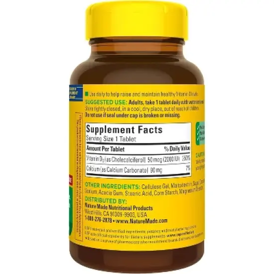 Nature Made Vitamin D3 2000 IU (50 mcg) Tablets, 220 Count image {1}