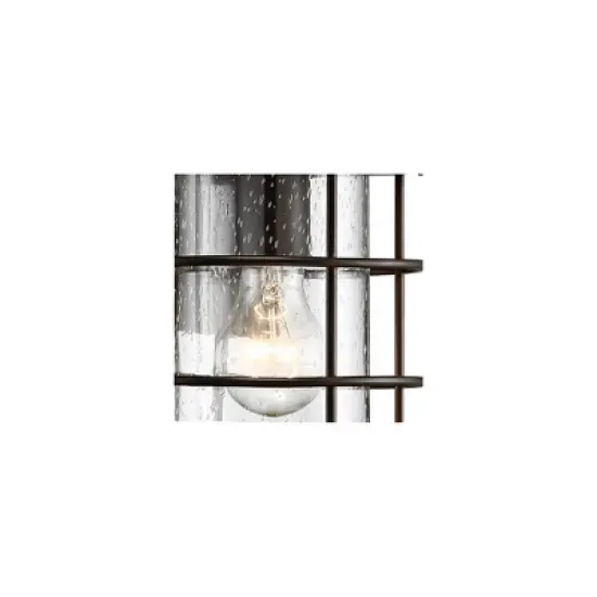 John Timberland Coastal Outdoor Light Fixture Oiled Bronze 14" Seedy Glass Lantern Dusk to Dawn Motion Security Sensor for Exterior Porch image {6}