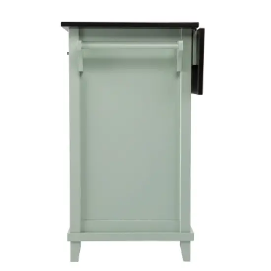 Thall Freestanding Kitchen Island Mint Green/Black - Aiden Lane image {5}