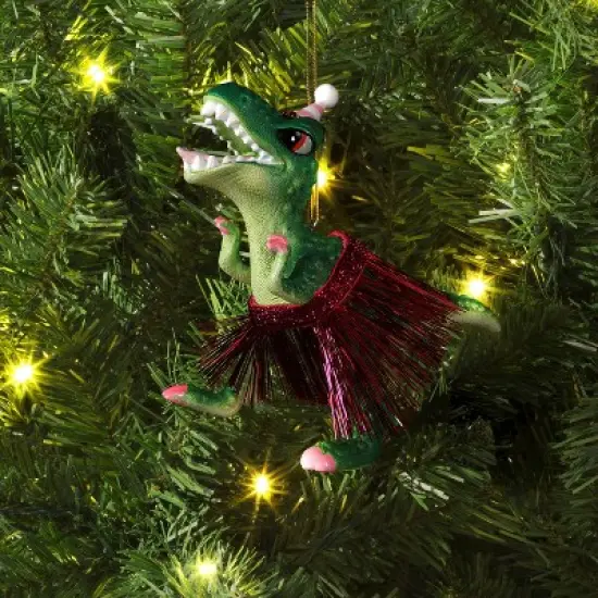 Christmas Tinsel Skirt Dino Ornament - Wondershop&trade; image {1}