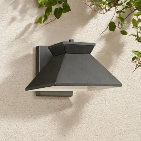 John Timberland Whatley Rustic Industrial Outdoor Wall Light Fixtures Set of 2 Black Metal LED 6 1/4" for Post Exterior Barn Deck House image {5}