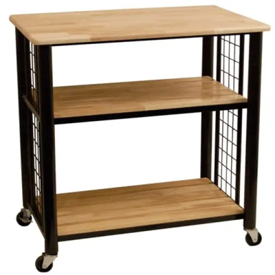 Wood Contemporary Kitchen Cart in Black - Catskill Craftsmen image {2}