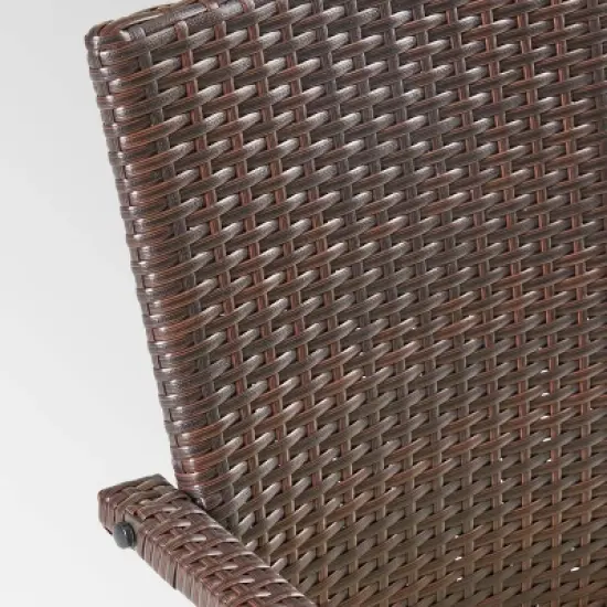 Villa 9pc Wood and Wicker Expandable Dining Set Brown and Cream - Christopher Knight Home image {2}