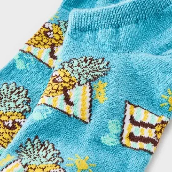Women's Summer Pineapple Low Cut Socks - Turquoise 4-10 image {2}