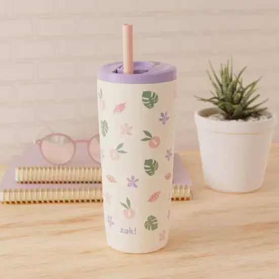 Zak Designs 20 fl oz Stainless Steel Straw Tumbler image {6}