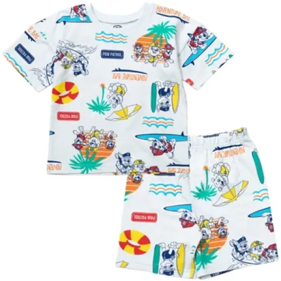 Paw Patrol Rubble Marshall Chase Baby French Terry T-Shirt and Shorts Outfit Set Infant  image {9}