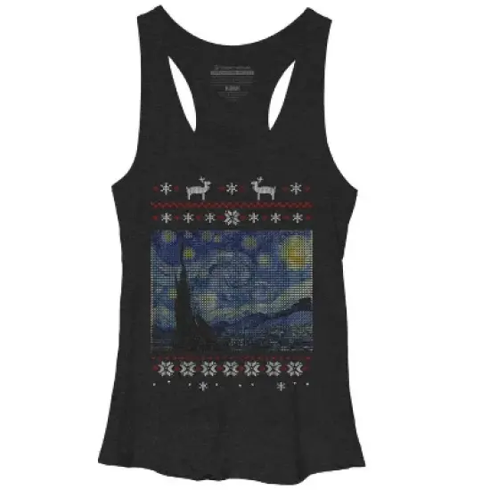 Women's Design By Humans starry night ugly christmas By FandomizedRose Racerback Tank Top image {3}