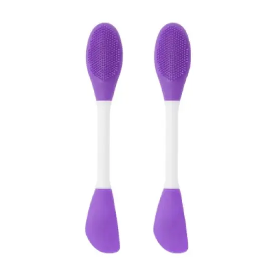 Unique Bargains Soft Knife-shaped Facial Mask Brush 2 Pcs image {5}